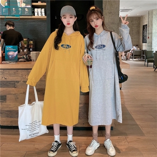 Đầm Thun Dáng Dài Form Rộng In Chữ Phong Cách Hàn Quốc