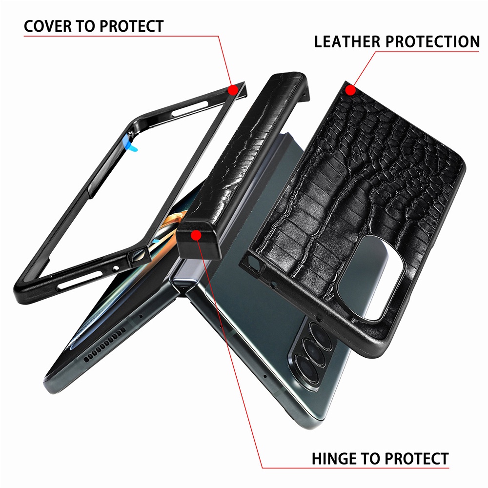 Ốp Điện Thoại Da Cá Sấu Chống Sốc Cho Samsung Galaxy Z Fold4 Samsun Sumsung Fold 4 Samsungzold4 5G