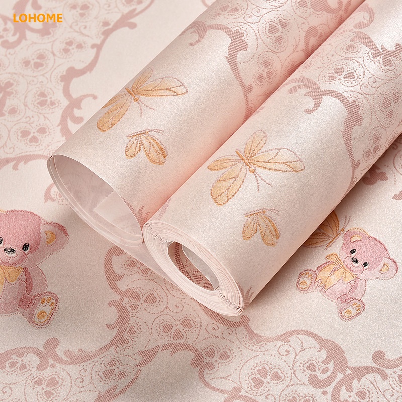 Giấy Dán Tường Dập Nổi Họa Tiết Dễ Thương 3D Trang Trí Phòng Ngủ Cho Bé