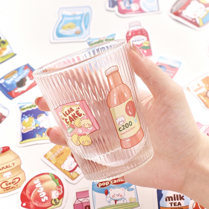 Set 40 miếng dán trang trí tập ảnh in hình gấu dễ thương DIY