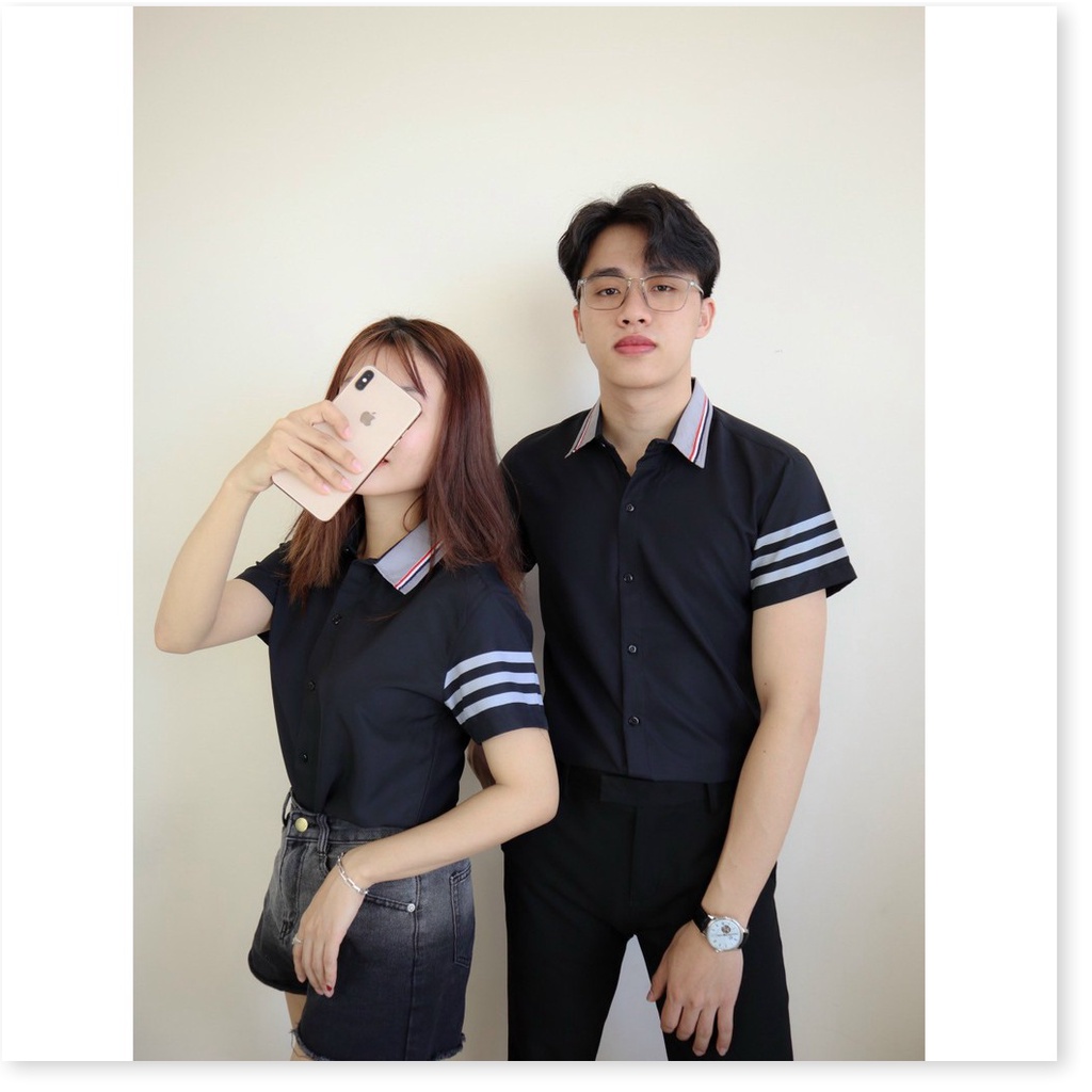 Áo sơ mi in thêu ngắn tay dành cho các bạn nam nữ KOKO MI