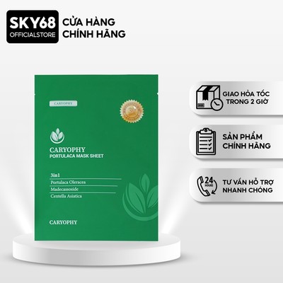 Mặt Nạ Da Giảm Mụn Chuyên Sâu Caryophy Portulaca Mask Sheet 22gr
