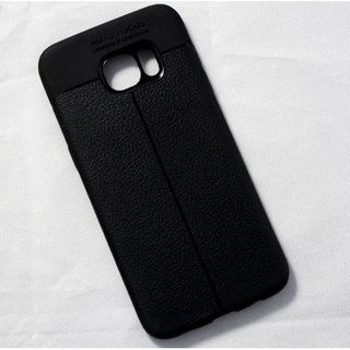 Ốp Lưng Silicon Vân Da, Chống Sốc Auto Focus Galaxy S7 Edge