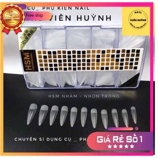 Móng úp nhám HSM, form nhọn, màu trong , màu đục