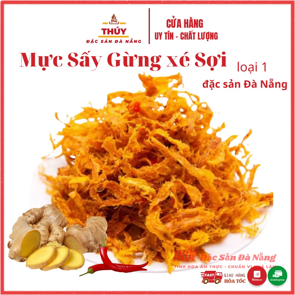 Mực sấy gừng xé sợi loại 1 Thúy Đặc Sản Đà Nẵng thơm ngon chuẩn vị nhà làm