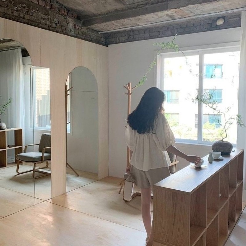 Áo Kiểu Vải Lanh Cotton Cổ Vuông Tay Ngắn Phồng Hở Lưng Thời Trang