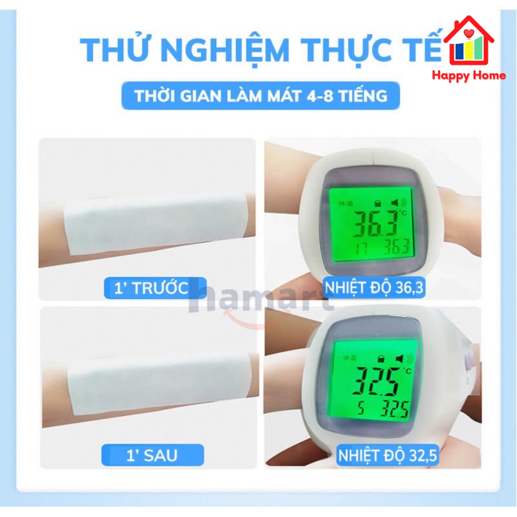 Miếng dán lạnh làm mát cơ thể chống nóng hạ sốt hương thơm hoa quả Happy Home