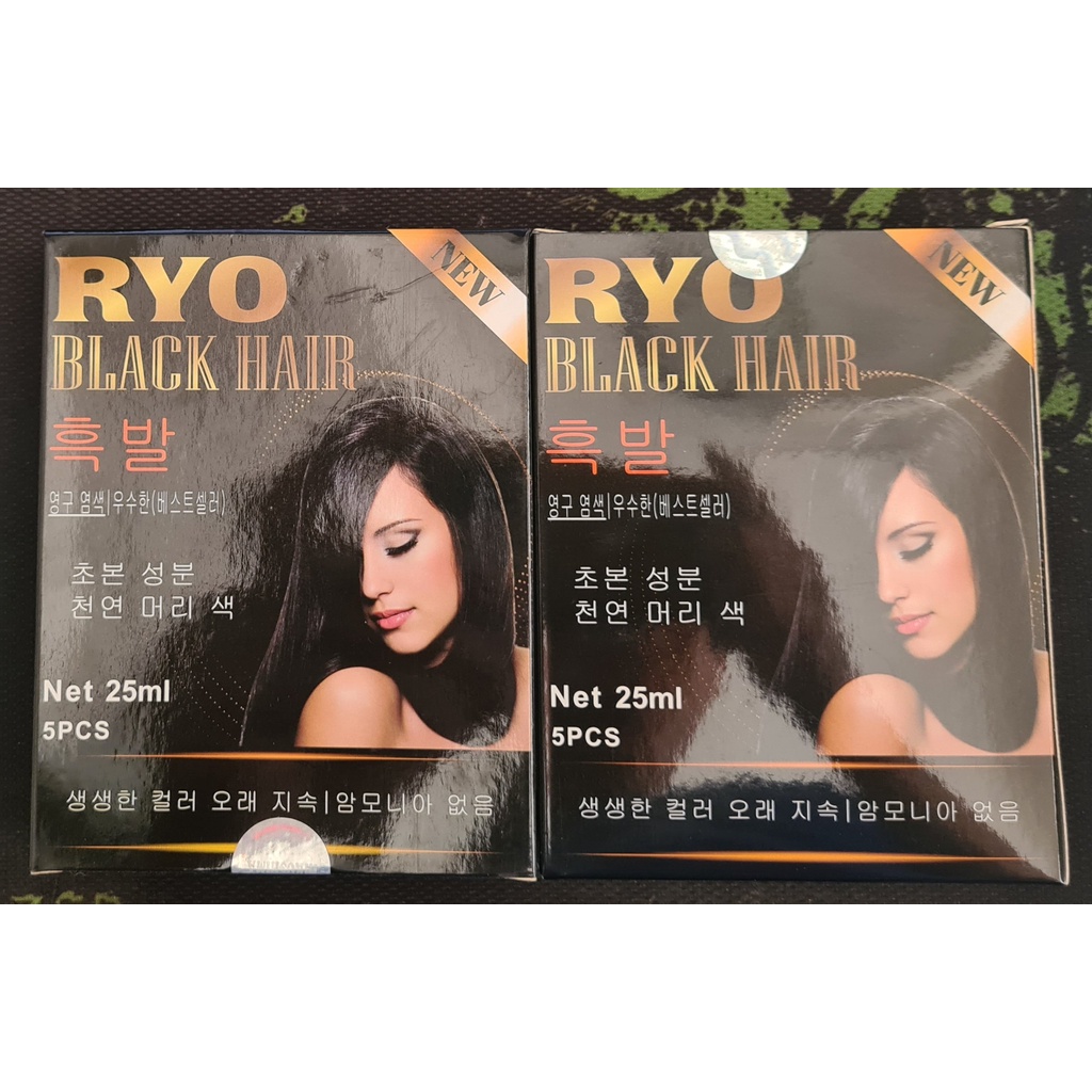 Dầu gội đen tóc thảo dược Ryo Black Hair (Hộp 5 gói x 25ml) của Hàn - Không gây hư tổn cho tóc, không gây độc hại