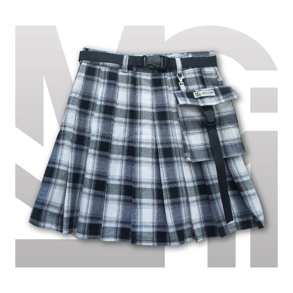 Chân váy xếp li ngắn Michiki - Váy nữ caro kèm túi vải hàng thiết kế cao cấp (S-XL) | BigBuy360 - bigbuy360.vn