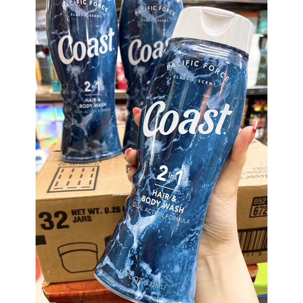 Sữa Tắm Gội Nam Coast 2in1 532ml Mỹ