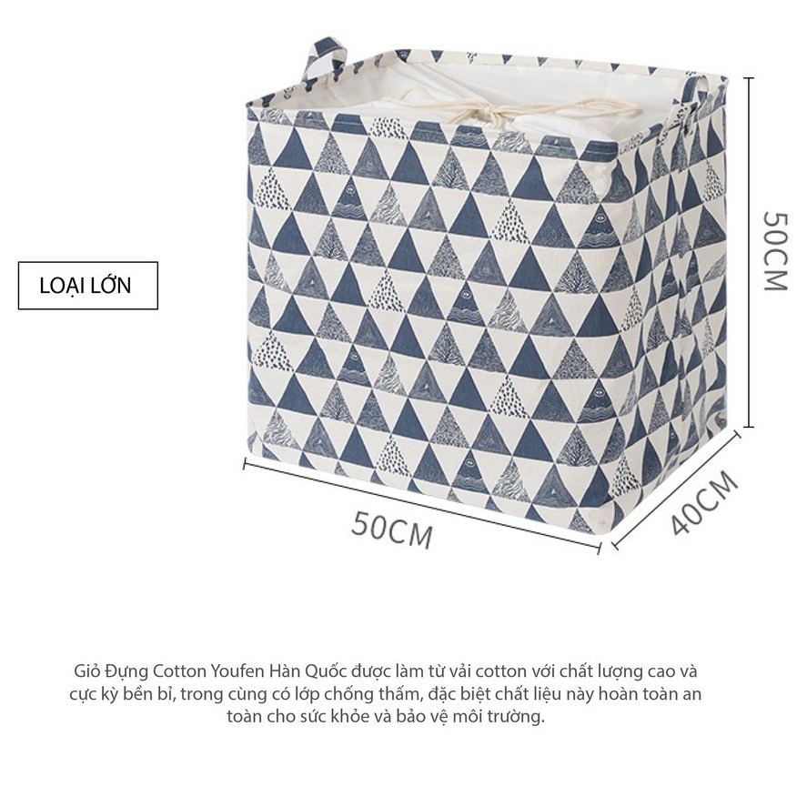 SIZE ĐẠI - Túi vải đựng đồ khung sắt cỡ lớn 50X50X40 cm cứng cáp kiểu dáng hiện đại