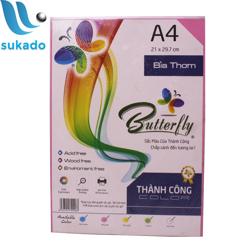 Bìa Thơm A4 cứng dày 180gsm xấp 100 tờ SUKADO