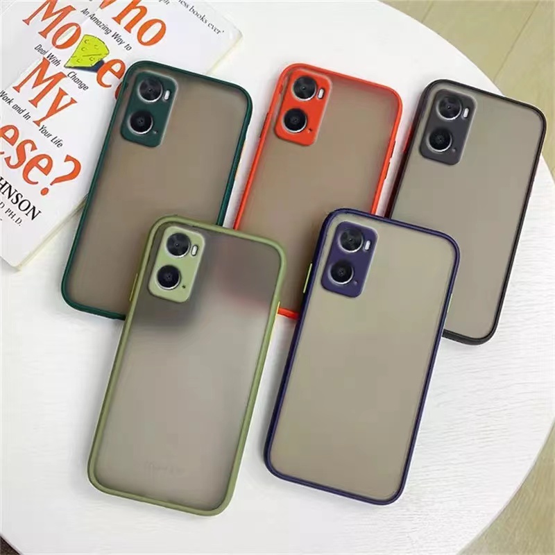 [Gửi Từ Thái Lan] Ốp lưng Oppo A77 5g 2022 Nút màu mờ chống sốc cạnh mềm Mặt sau cứng A77 5g