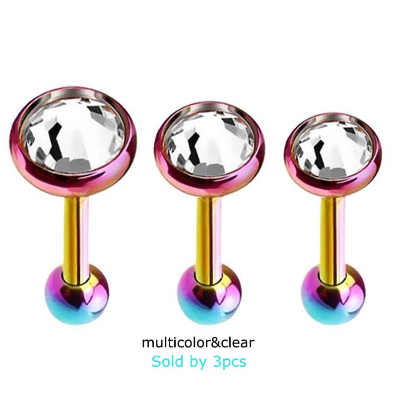 Set 3 khuyên tai xỏ lỗ trang trí đá nhân tạo độc đáo đẹp mắt