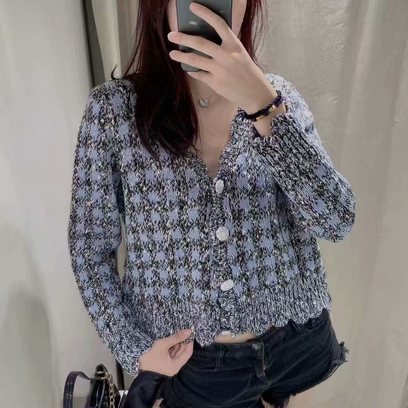 BỘ ÁO KHOÁC CARDIGAN VÀ ÁO CROPTOP LEN ZARA NỮ