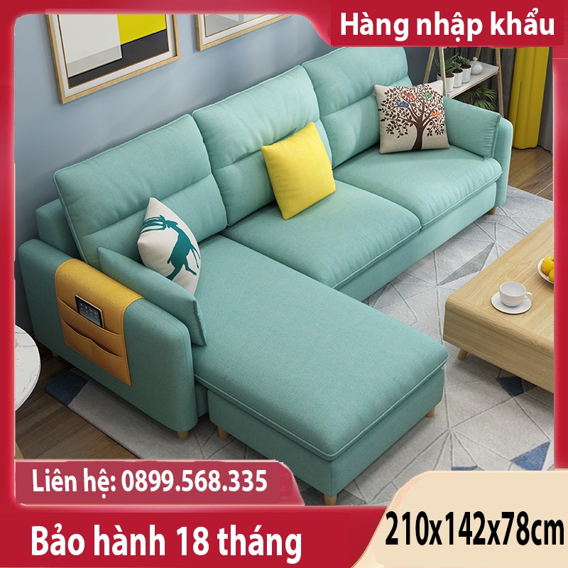 [Có video] Ghế Sofa phòng khách, Ghế Sofa chữ L kích thước 210x142x78cm