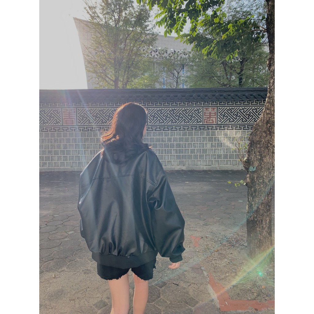 Áo khoác da viền chun vải JB82 1994closet | BigBuy360 - bigbuy360.vn