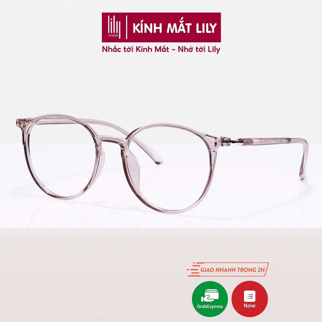  Gọng kính mắt tròn nam nữ Lilyeyewear chất liệu nhựa dẻo thanh mảnh nhẹ nhàng 513