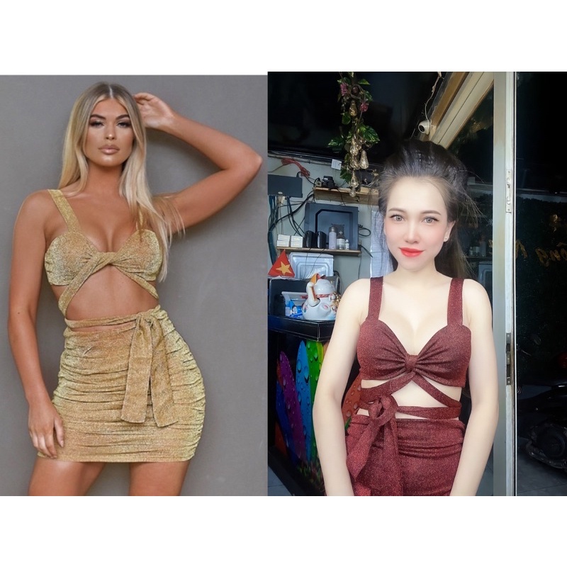 Đầm sexy, đầm body nhũ ánh kim siêu mặc được nhiều kiểu tôn da, co giãn rất dễ mặccc 😘 3.21
