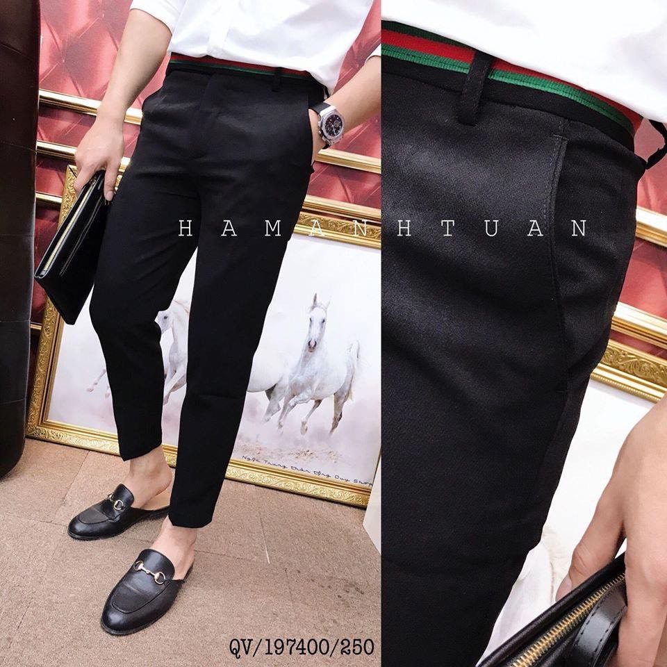 Quần Âu Nam Hàn Quốc Cạp Viền Đỏ Dáng Ôm Body Hàn Quốc Giá Buôn Q1033 (FREESHIP) | BigBuy360 - bigbuy360.vn