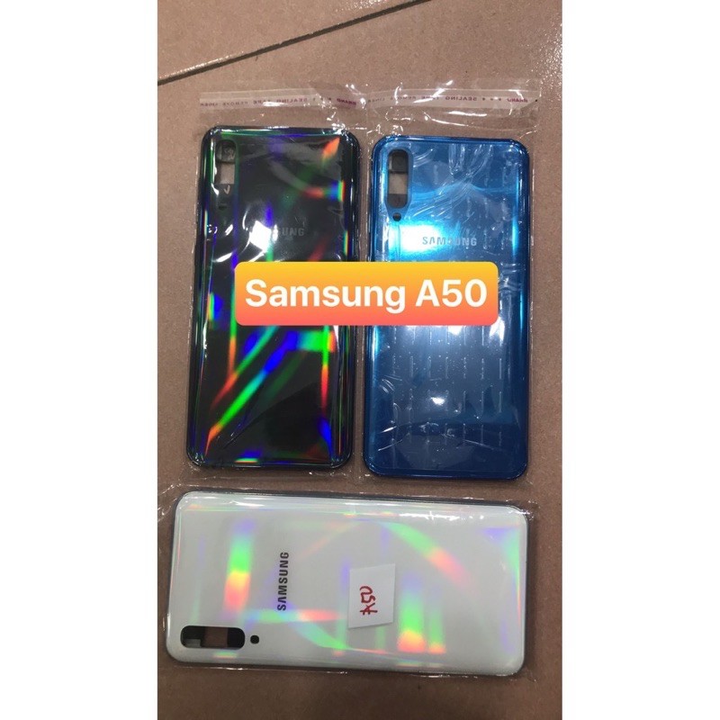 bộ vỏ samsung a50 zin ( sườn bezen , lưng , phím )