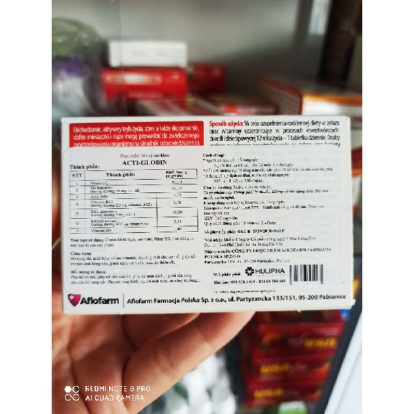 Viên uống bổ sung sắt không táo bón cho bà bầu, sau sinh, người bị thiếu máu - ACTIGLOBIN- hộp 30 viên