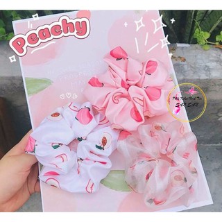 Cột Tóc Vải Scrunchies - Dây Buộc Tóc Scrunchies ( Trái Đào )