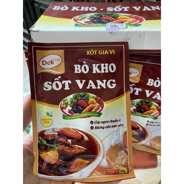 Xốt gia vị bò kho sốt vang Deli foods gói 80g