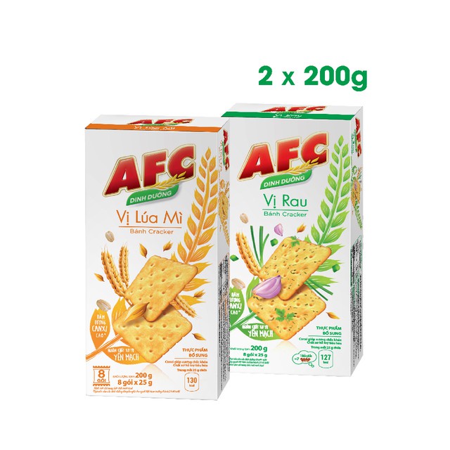 Bánh AFC Vị Rau/ Lúa Mì Hộp 200G