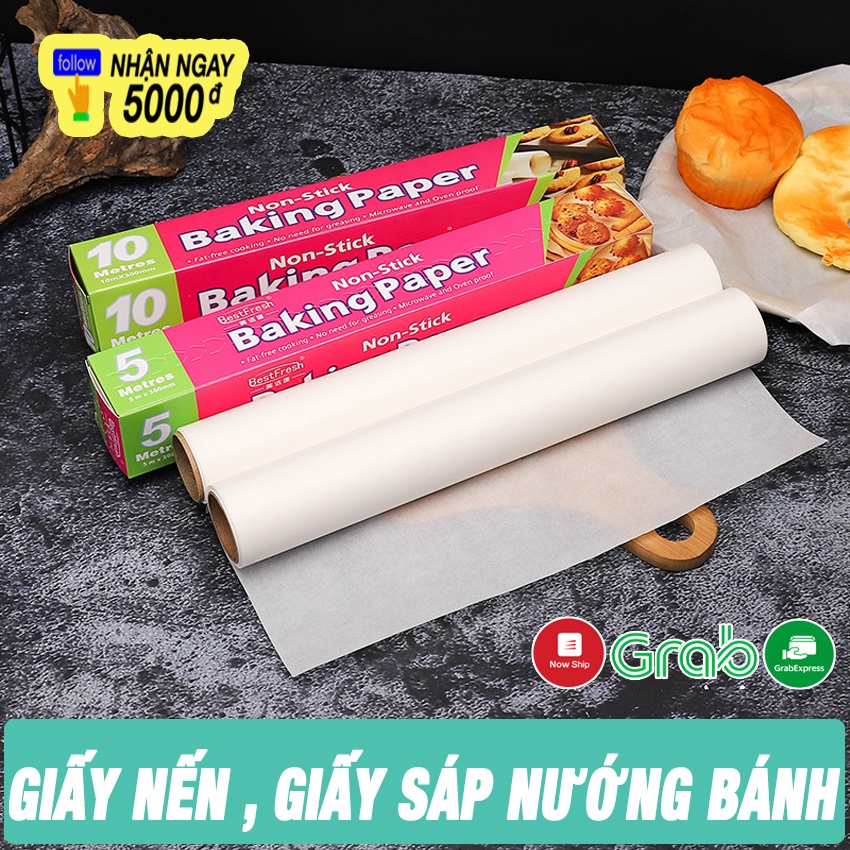 Giấy Nến Nướng Bánh Baking Paper – Cuộn Giấy Sáp Lót Nồi Chiên Không Dầu – Lót Nướng Bánh Nướng Thức Ăn – Chịu Nhiệt cao