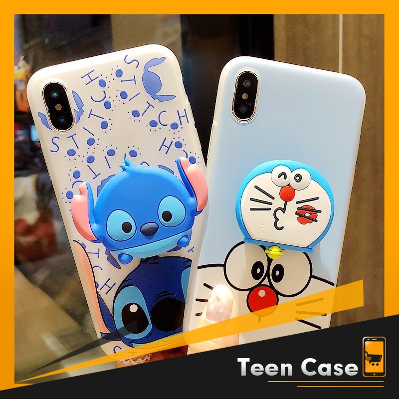 SALE SẬP SÀN - Ốp Lưng Iphone Doremon Dễ Thương - Cho Iphone  6 6s 6Plus 6sPlus 7Plus 8Plus X - (Tặng kèm giá đỡ)