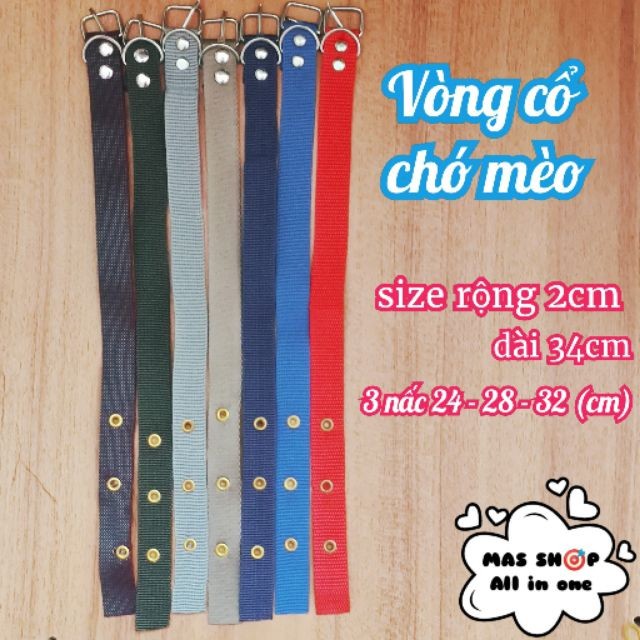 Vòng cổ chó - dây đeo cổ bằng vải dù 3 SIZE / Bền &amp; thoải mái cho thú cưng