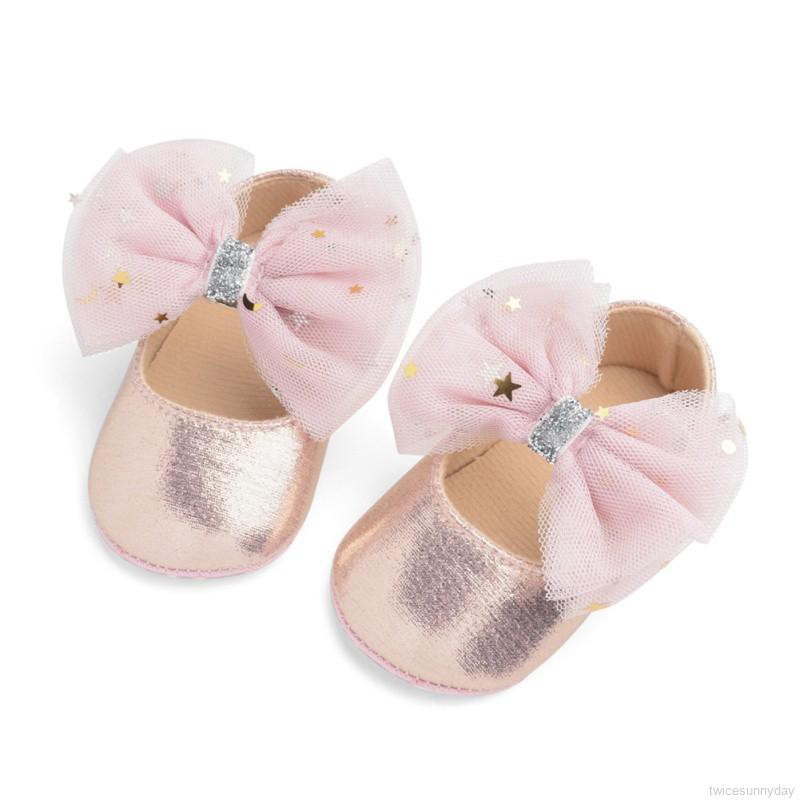 ☀ sunny ღ Baby Girls Mesh Bowknot Flats Breathable Anti-Slip Casual Shoes