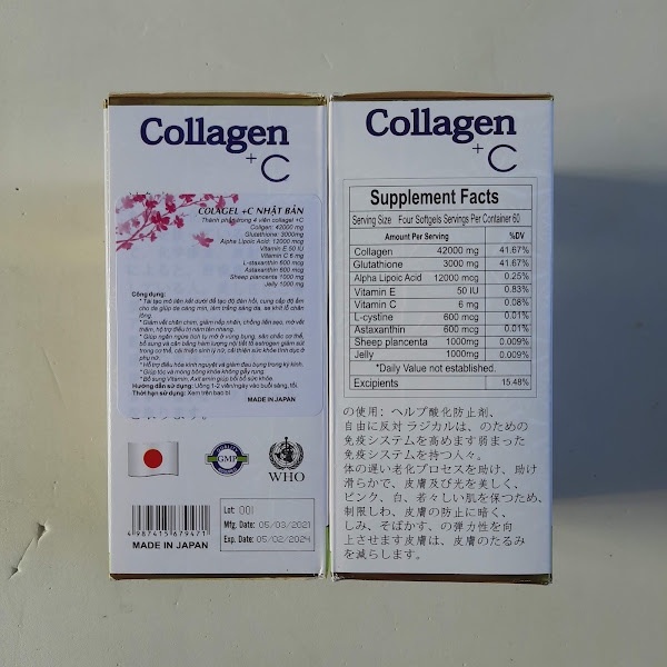 Viên uống đẹp da Collagen +C Glutathione Neocell 42000mg