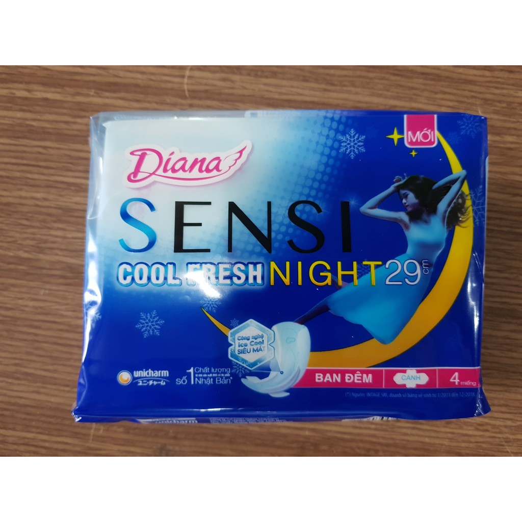 Combo 6 gói BVS ban đêm Diana Cool Fresh siêu mát có cánh 29CM
