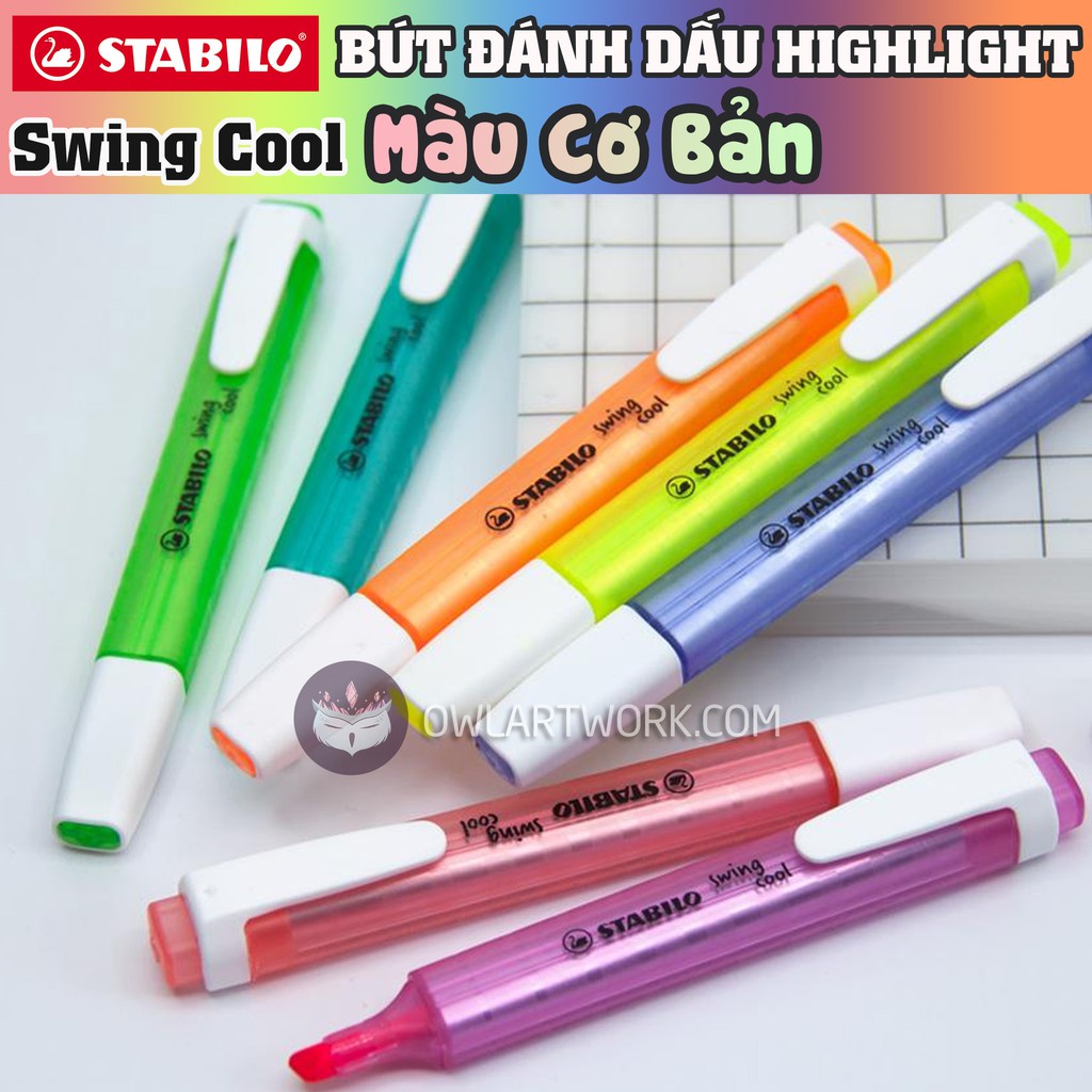 [CHÍNH HÃNG] Bút Dạ Đánh Dấu Stabilo Swing Cool Highlighter - Màu Basic (Made In Germany)