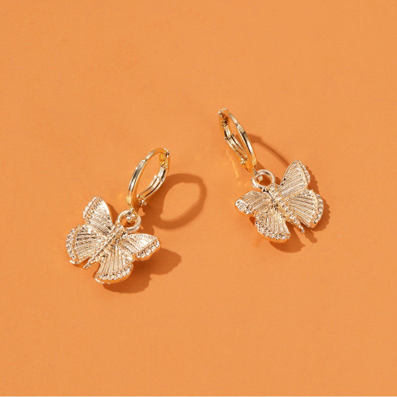 Korean-style Simple Butterfly-shaped Metal Earrings