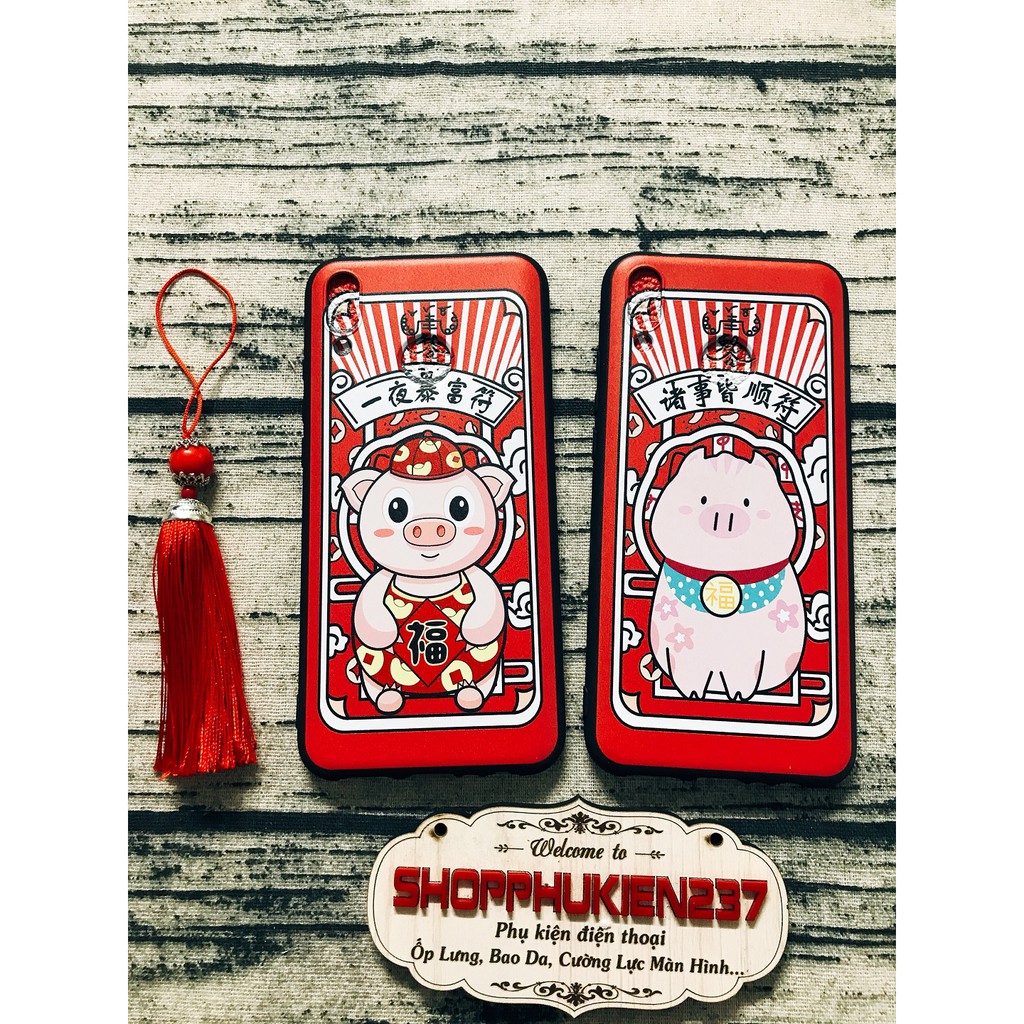 [Freeship toàn quốc từ 50k] ỐP TẾT HUAWEI Y9 2019 ỐP LƯNG DẺO HÌNH CHÚ HEO KÈM LỤC LẠC