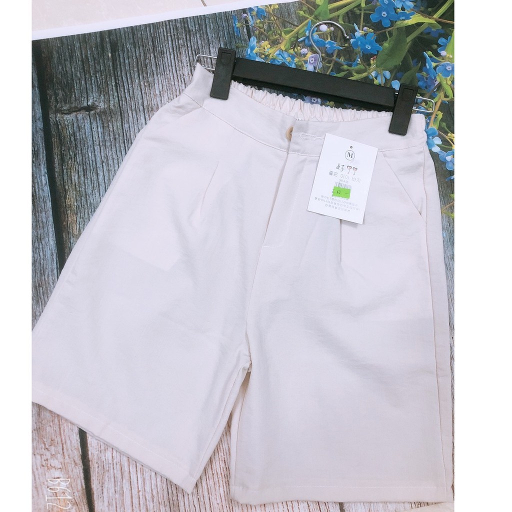 Quần short đùi nữ vải đũi xước nhật có big size đến 80Kg | BigBuy360 - bigbuy360.vn