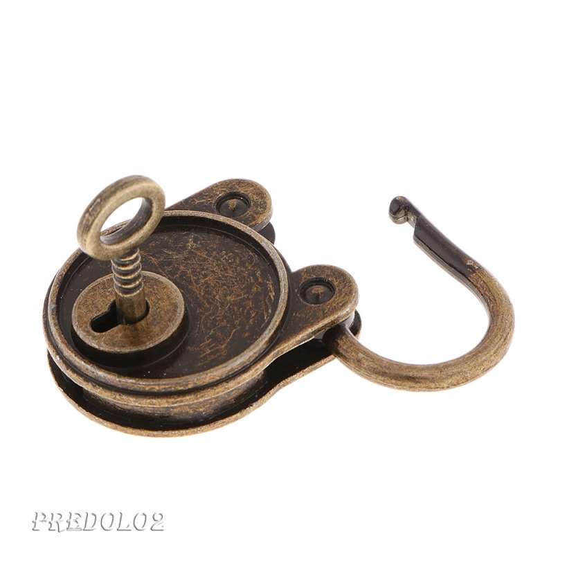 Antique Alloy Mini Padlocks with Key for Handbag Small Luggage Bronze
