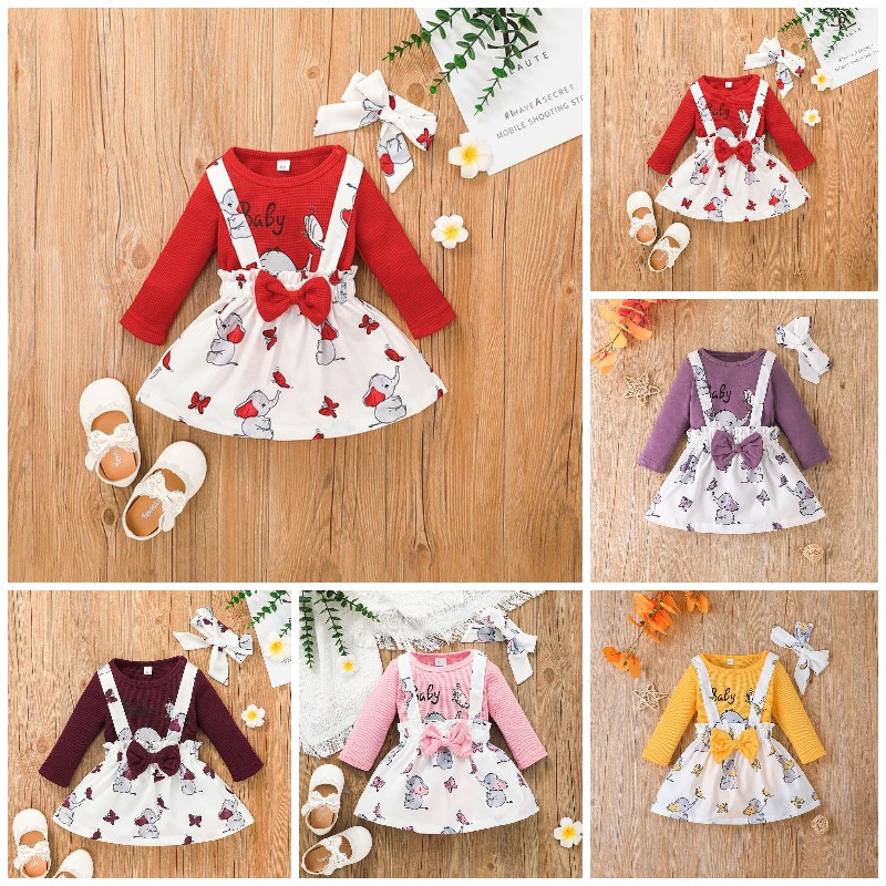 Combo bộ đồ bé gái 0-24 tháng Tay Dài bodysuit váy yếm set mùa hè thời trang cho bé trẻ em sơ sinh
