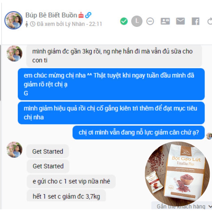 Bột gạo lứt giảm cân lợi sữa Vinatha Plus, bột ngũ cốc ăn kiêng thơm ngon - 960gr - 24 túi nhỏ  - VNT02