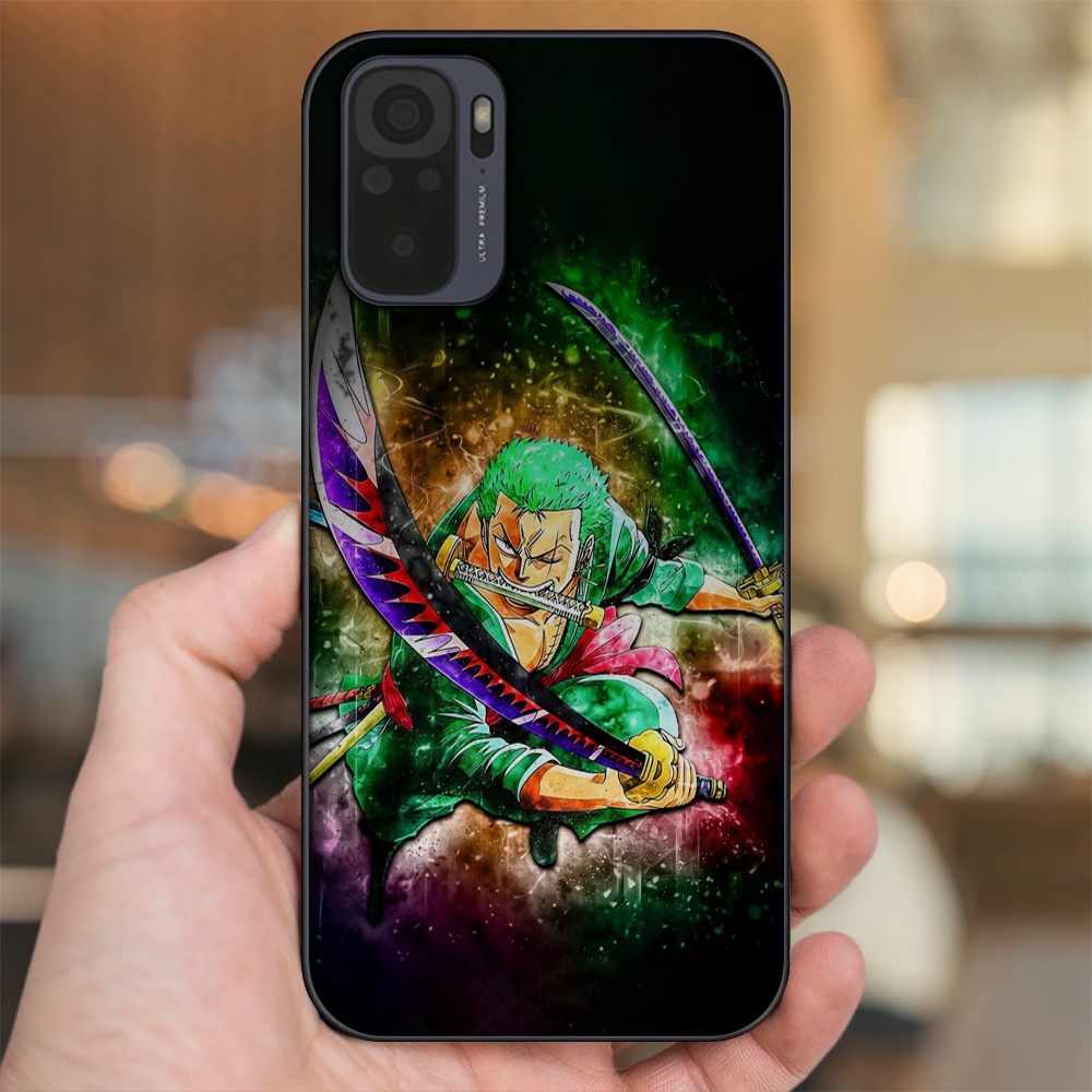 Ốp lưng Xiaomi Redmi Note 10, Note 10s viền đen in hình Zoro One Piece