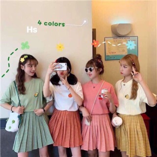 Sét áo váy kẻ caro