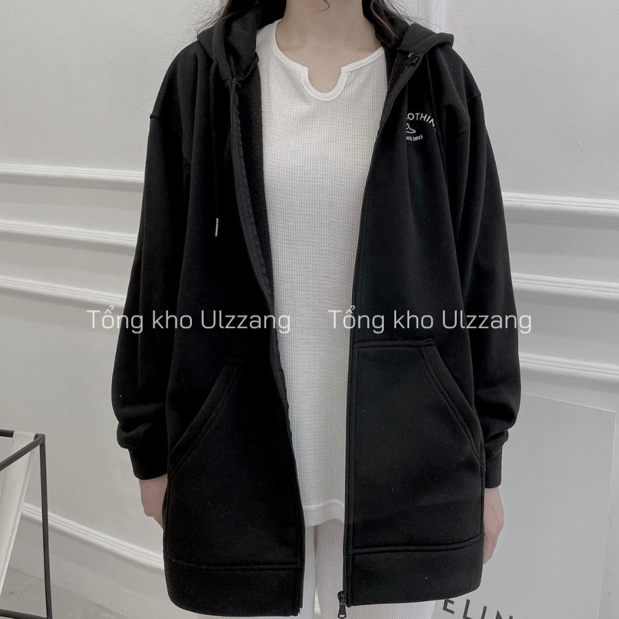 Áo Khoác Hoodie Nỉ Bông Unisex Nam Nữ Khóa Zip In Chữ Form Rộng Ulzzang | WebRaoVat - webraovat.net.vn