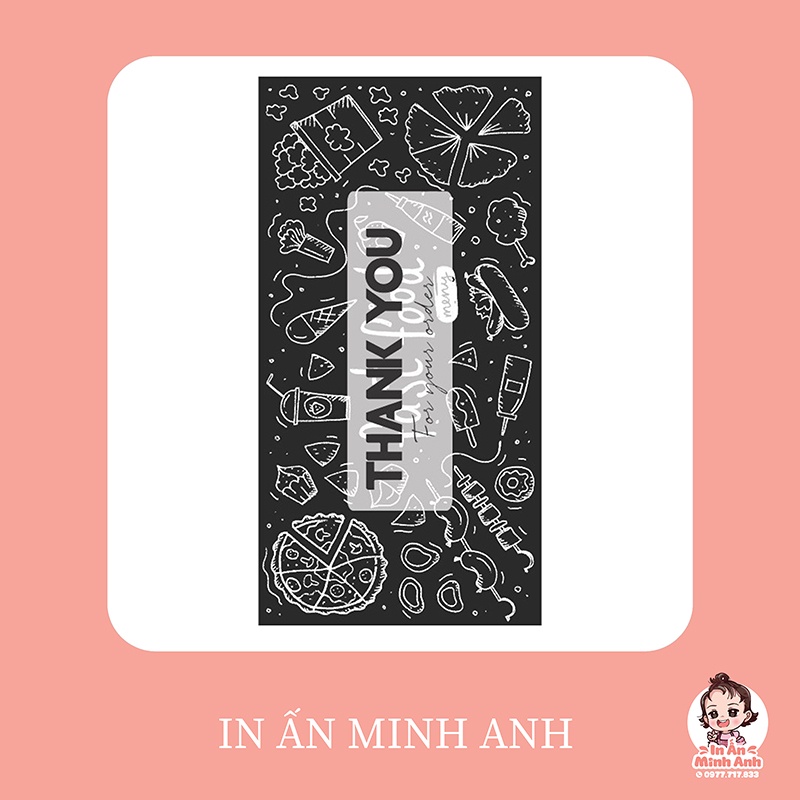 Tem dán sticker open me cute vintage dán chữ thank you trên túi giấy kraft, hộp carton kích thước 6x3 cm DCDN05