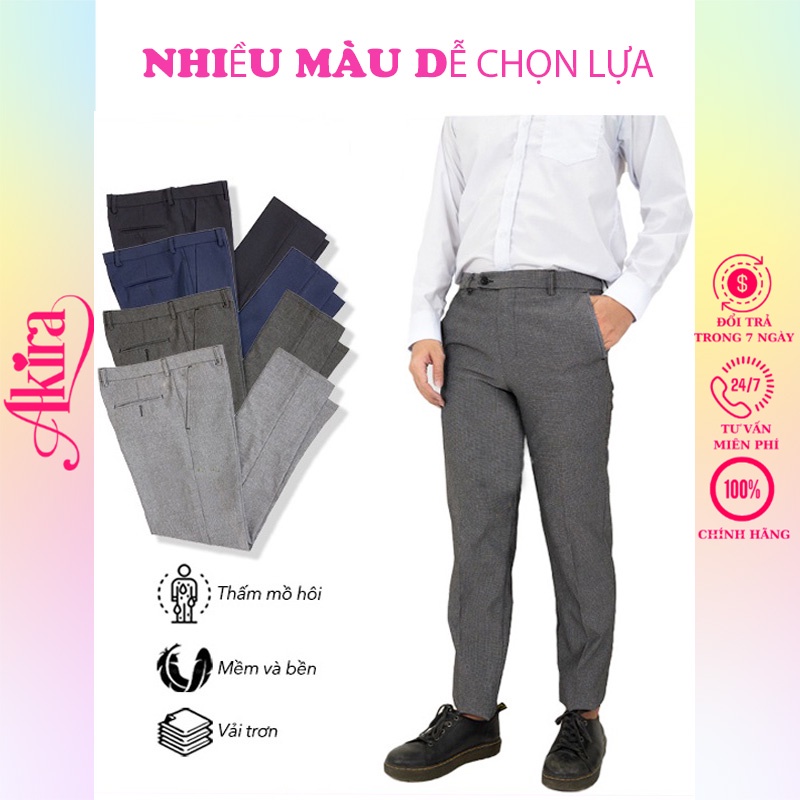 Quần tây nam công sở trung niên đẹp vải không phai, mềm không ra màu loại quần tây nam ống suông phổ thông giá rẻ