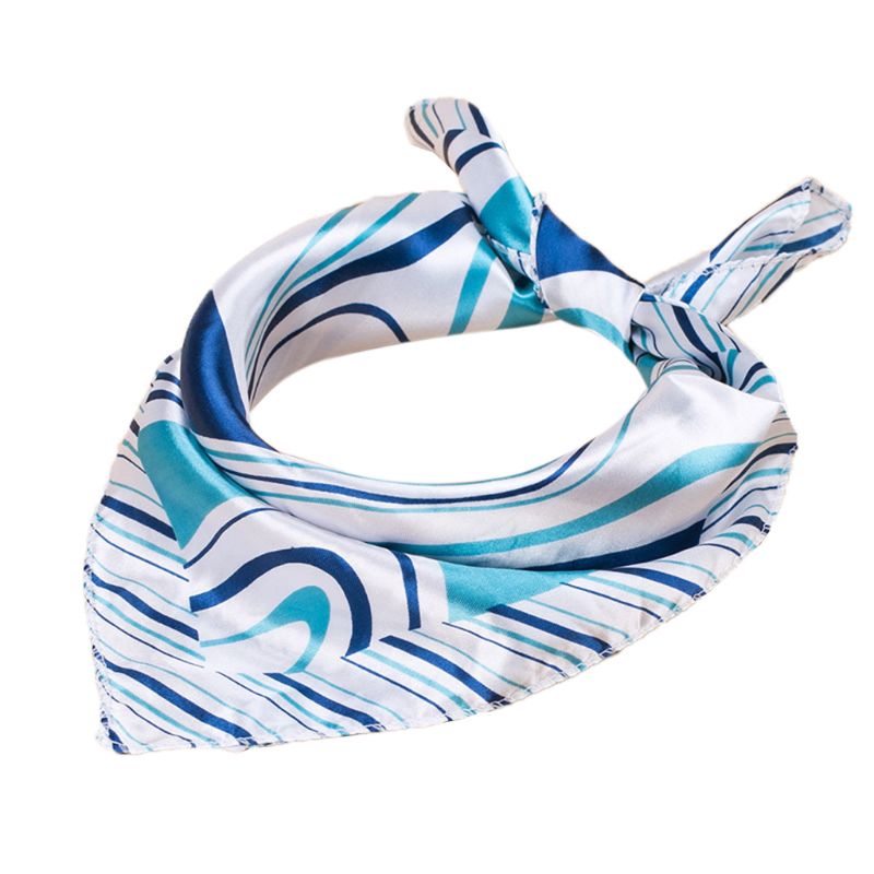 Khăn Choàng Cổ Vuông 50x50CM Bằng Lụa Jacquard Giả Màu Tương Phản Cho Nữ