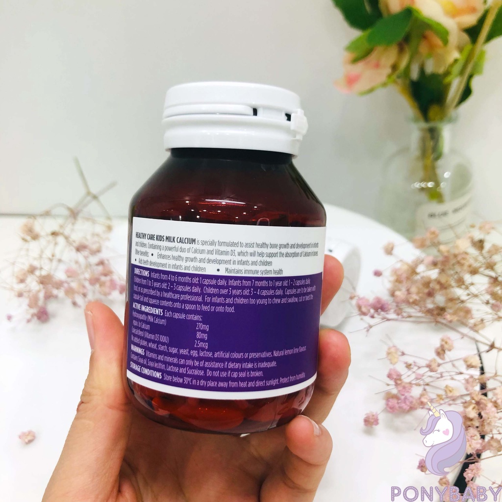 Canxi Healthy Care Úc, canxi sữa cho bé lọ 60 viên