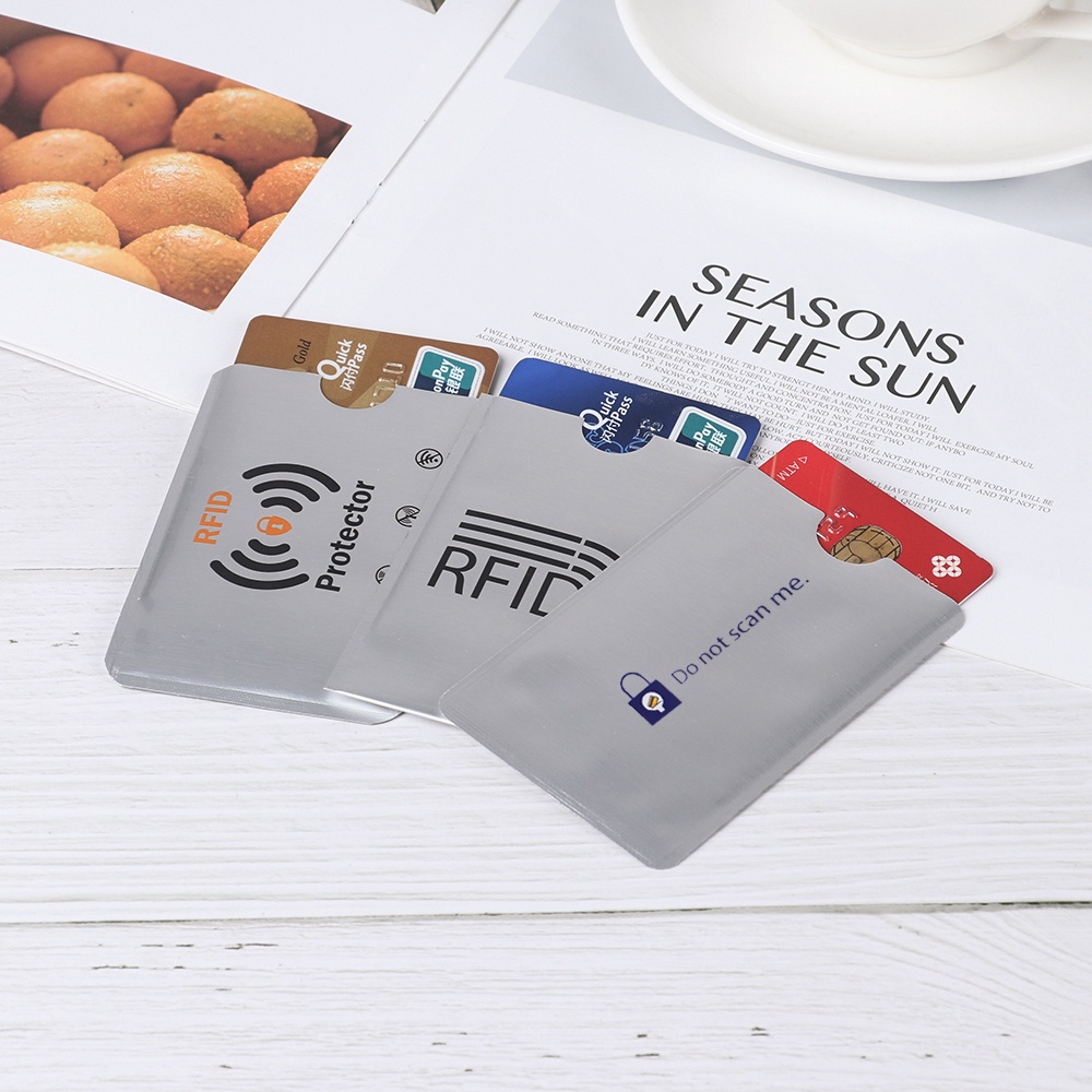 Set 10 túi đựng thẻ ID chống trộm bằng nhôm tiện dụng